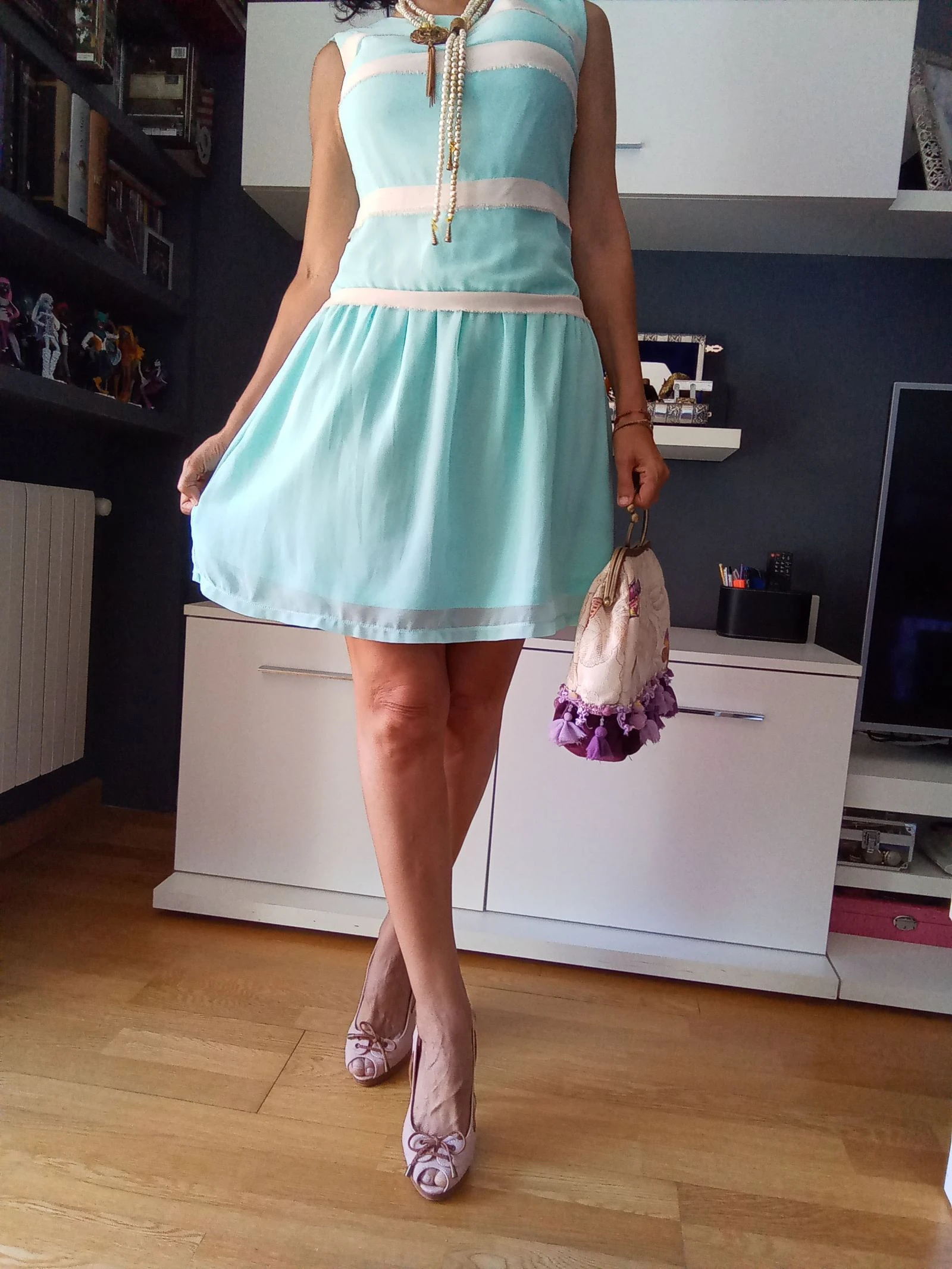 Vestido de verão verde água – photo 4